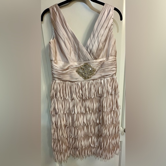 Elegant Champagne Pink Sleeveless Dress - Picture 3 of 3